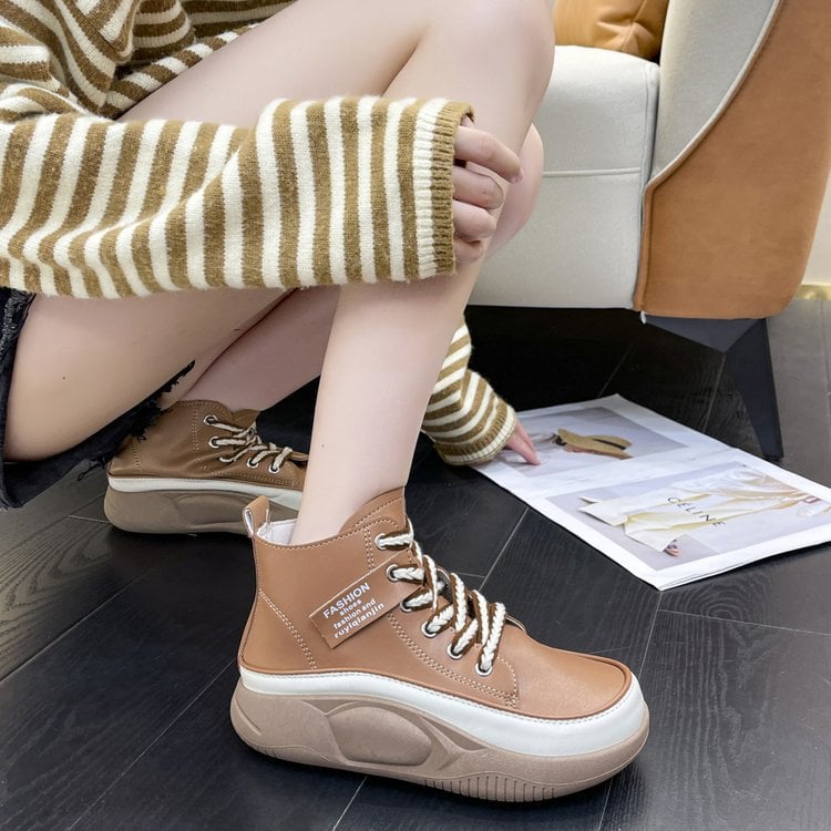 Ultra-comfort high-top shoes with thick soles